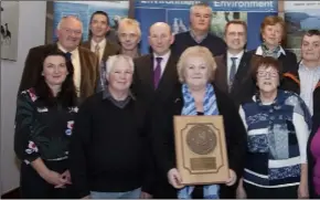  ??  ?? Aidan Wildes, Anne Marie Power, Liam Nolan and Jim Donohoe from the Monageer with the Keep Wexford Beautiful award.