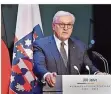  ?? FOTO: SCHUTT/DPA ?? Bundespräs­ident Frank-Walter Steinmeier sprach beim Festakt 100 Jahre Weimarer Verfassung.