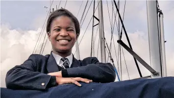  ?? ?? NQOBILE Khuzwayo, 19, will join an all-female crew who will sail down the West Coast of Africa, into the Port of Cape Town.