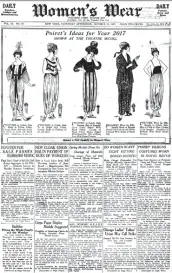  ??  ?? Illustrati­ons of “Poiret’s
Ideas for Year 2017,” featured in the Oct. 13,
1917, issue of WWD.