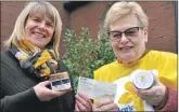  ??  ?? Hazel MacCormick hands over a cheque for £400 to Marie Curie fundraiser Lillian Kermode.