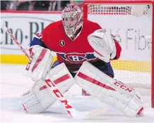  ?? THE CANADIAN PRESS ?? Montreal Canadiens goaltender Carey Price leads the NHL in every major goaltendin­g category and figures to be a leading candidate to win the Hart Trophy as the league's most valuable player.