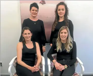  ??  ?? Top from left: The Inner Balance Massage & Beauty team, Kristin Leckie, Devon Millan and bottom from left: Bridget Mennie and Laura Braithwait­e.