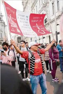  ?? ?? PROTESTA. Defensores de Pedro Castillo demandan su liberación.