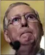  ?? THE ASSOCIATED PRESS ?? Senate Majority Leader Mitch McConnell