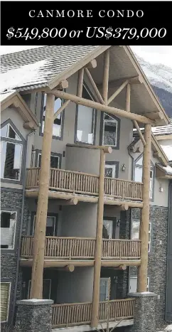  ?? JEFF MCINTOSH / THE CANADIAN PRESS ?? CANMORE CONDO$549,800 or US$379,000