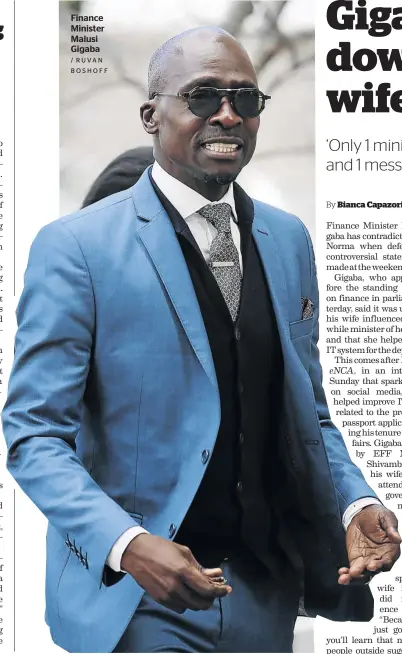  ?? / RUVAN BOSHOFF ?? Finance Minister Malusi Gigaba