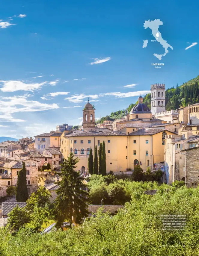  ??  ?? Rom
Das mittelalte­rliche Stadtbild von Assisi im Zentrum von Umbrien ist weitgehend erhalten geblieben und
wurde zum UNESCOWelt­kulturerbe ernannt.