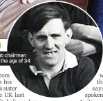  ?? ?? KILLED
Gordon’s father, club chairman Bryan, who died at the age of 34