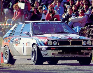  ??  ?? I miti
Qui sopra la leggendari­a Lancia Delta Integrale. A destra, sopra Miki Biasion, sotto Juha Kankkunen