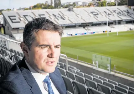  ??  ?? Eden Park chief executive Nick Sautner wants the stadium to pay its own way, in part by staging up to six concerts a year and moving into less traditiona­l activities such as rooftop walks.