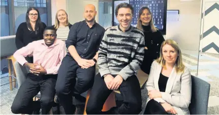  ??  ?? RG+P’s team in Birmingham (from left): Kayleigh Huntley, James Burte-Carty, Lauren Raybould, Arron Iliffe, James Badley, Gemma Bartle and Kelly Tomlinson. They will operating from a new office in Newhall Street