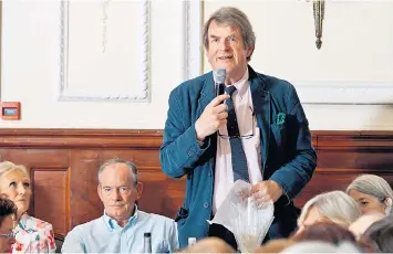  ??  ?? Lewis at an Oldie Literary Lunch with Mary Berry, Simon Jenkins and Mary Beard; he worked at the magazine for 20 years