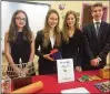  ?? PETERS / THE PALM BEACH POST SARAH ?? Students from The Weiss School pose with the satellite, tethered balloon and satellite emulator they made for NASA’s CubeSat Launch Initiative.