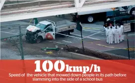  ?? AFP ?? Investigat­ors inspect the truck following the shooting incident. —