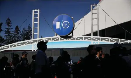  ?? Getty Images ?? People wait for the opening keynote at the Google I/O 2017 Conference on May 17 in Mountain View, Calif.