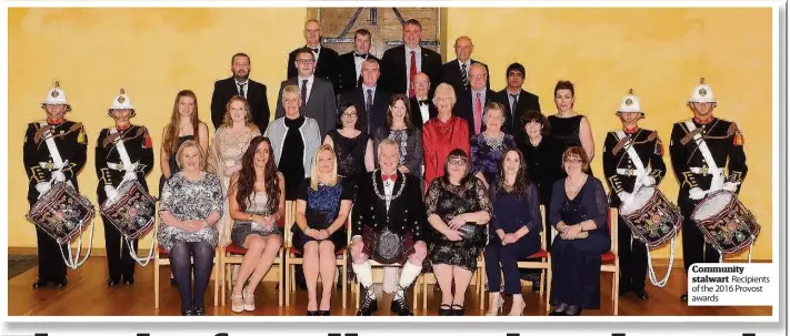  ??  ?? Community stalwart Recipients of the 2016 Provost awards