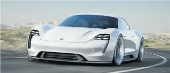  ??  ?? The Porsche Concept Study Mission E. above. Top, a racing Formula E car