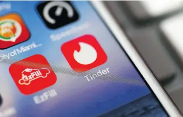  ??  ?? Users of dating apps such as Tinder have started noticing matches suddenly disappeari­ng without notice or any reasonable explanatio­n. In turn, users are complainin­g that such ‘ghosting’ makes them feel disposable. — Getty Images files