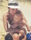  ??  ?? Natalie Imbruglia with her nephew Koa at Byron Bay.
