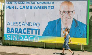  ?? (Foto Pretto) ?? Pubblicità
I manifesti di Alessandro Baracetti sono comparsi ieri a Trento: riportano il nome della coalizione