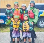  ??  ?? The Frew family enjoyed the Tu¯rangi Blue Light rafting trip on the Tongariro River last Saturday. Back row from left: Jai Frew, Nicole Robinson, Tigerlily Frew, Michael Frew. Front row: Asia Frew, Te Owai Boyce.