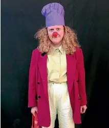  ??  ?? Phoebe Mason learned how to be a clown at the John Bolton Theatre School in Melbourne.