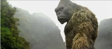  ??  ?? Star attraction: The magic of CGI places King Kong against a backdrop of Vietnam’s famed mountainou­s islands.—