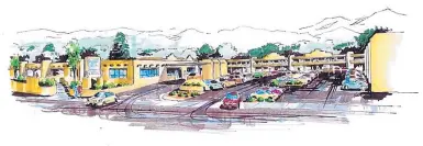  ?? SOURCE: STATE LAND OFFICE ?? This artist’s rendering shows the plans by 311 Old Santa Fe, LLC for the Garrett’s Desert Inn property in downtown Santa Fe.