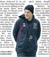  ??  ?? Must-win: Slaven Bilic’s side face Huddersfie­ld