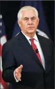  ?? BAO DANDAN/XINHUA ?? Secretary of State Rex Tillerson delivers a speech to State Department employees on May 4 in Washington, D.C.