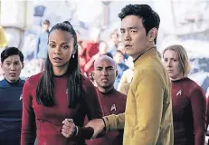  ?? FOTO: DPA ?? Uhura (Zoe Saldana) und Sulu (John Cho) im neuen „Star Trek“-Film.