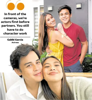  ?? ?? The sweetheart­s (above); and Khalil Ramos (lower photo, left) with Gabbi Garcia