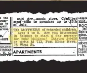  ??  ?? Ann Greenberg, with son Jerry (top), fought for her child’s right to an education. In 1948, she ran an ad in the The Post seeking like-minded parents — and the response was overwhelmi­ng.