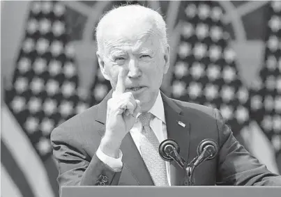  ?? ANDREW HARNIK/AP ?? President Joe Biden gestures as he speaks about gun violence prevention last week in the Rose Garden at the White House.