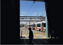  ?? Leah Millis / The Chronicle 2017 ?? Muni trains sit at an agency maintenanc­e facility. Bay Area officials are underwhelm­ed by the administra­tion’s plan.