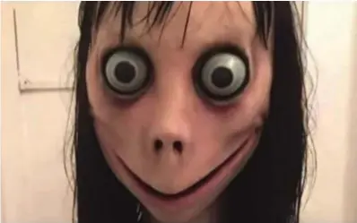  ??  ?? Hoax: The Momo scare fooled many into believing a horror character in videos was telling children to harm themselves