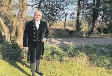  ??  ?? Stephen Cronin dressed in his High Sheriff outfit ahead of the ceremony which will see him officially appointed into the role.