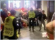  ??  ?? ANARCHY: Fans try to break in at Wembley