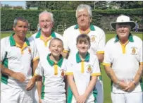  ??  ?? The finalists in Ashford Rail BC’s triples competitio­n. From left, back: Sean Farmer, Steve Miles, Gordon Samson, Charlie Holdaway; Front: Amy Ellis-Ingleton and Ashleigh Minter