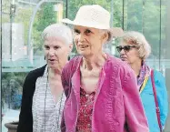  ?? NICK PROCAYLO/POSTMEDIA NEWS ?? Jean Swanson arrives at B.C. Supreme Court for sentencing for defying an injunction against a pipeline protest.