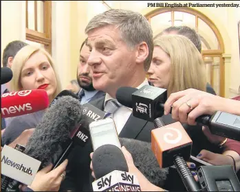  ??  ?? PM Bill English at Parliament yesterday.