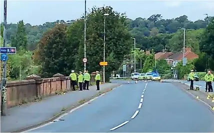  ?? Photo: Tom Snell ?? The scene of a serious collision involving an HGV and a motorbike on the Portway near Sea Mills