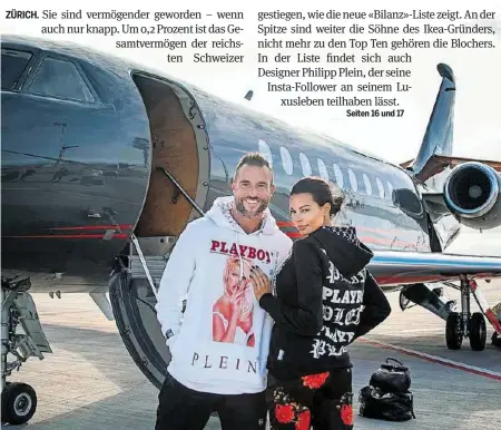  ?? INSTA ?? Designer Philipp Plein lebt in Lugano und hat mit seinem Label ein Vermögen von 150 bis 200 Millionen Franken angehäuft.