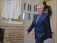  ?? AP PHOTO BY MANUEL BALCE CENETA ?? House Majority Leader Kevin Mccarthy of California walks toward the House Chamber in Washington on Friday.