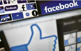  ?? AFP ?? UNDER PRESSURE This file photo shows logos of US online social media and social networking service Facebook which is now under pressure for the misuse of its data by British firm Cambridge Analytica.—