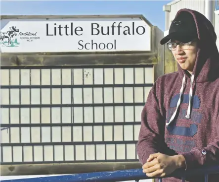  ?? Ed Kaiser/file ?? Keane Cardinal, 17, who graduated in June from Little Buffalo School, benefited from a culture camp program that was put on by reserve schools with the goal of restoring pride among the students.