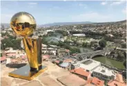  ?? Golden State Warriors ?? The trophy traveled with Zaza Pachulia to his hometown of Tbilisi in the Republic of Georgia.