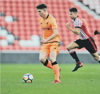  ??  ?? Ben Woodburn in action at the Stadium of Light yesterday.