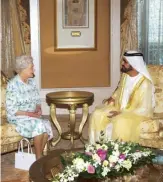  ??  ?? Sheikh Mohammed bin Rashid al-maktoum hosted the Queen in Abu Dhabi, November 2010